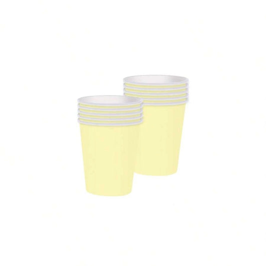 Carnival yellow cups 266 ml, 8 pcs