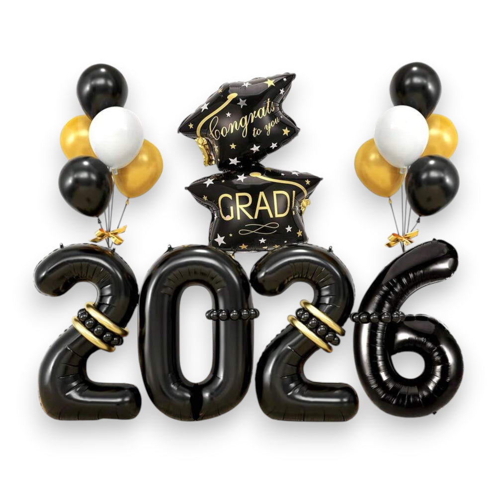 Graduation 2026 Black Balloon Set