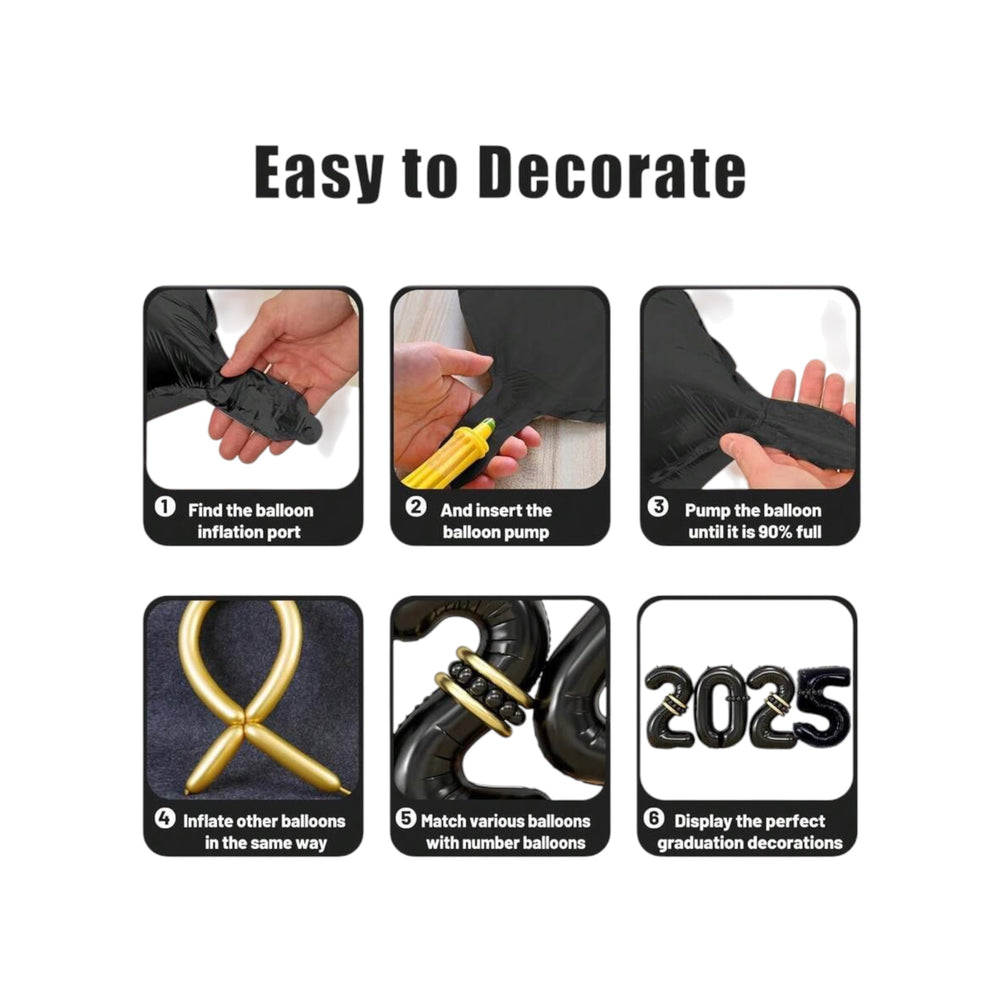 Graduation 2026 Black Balloon Set