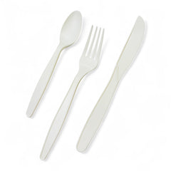 White cutlery, 10 sets